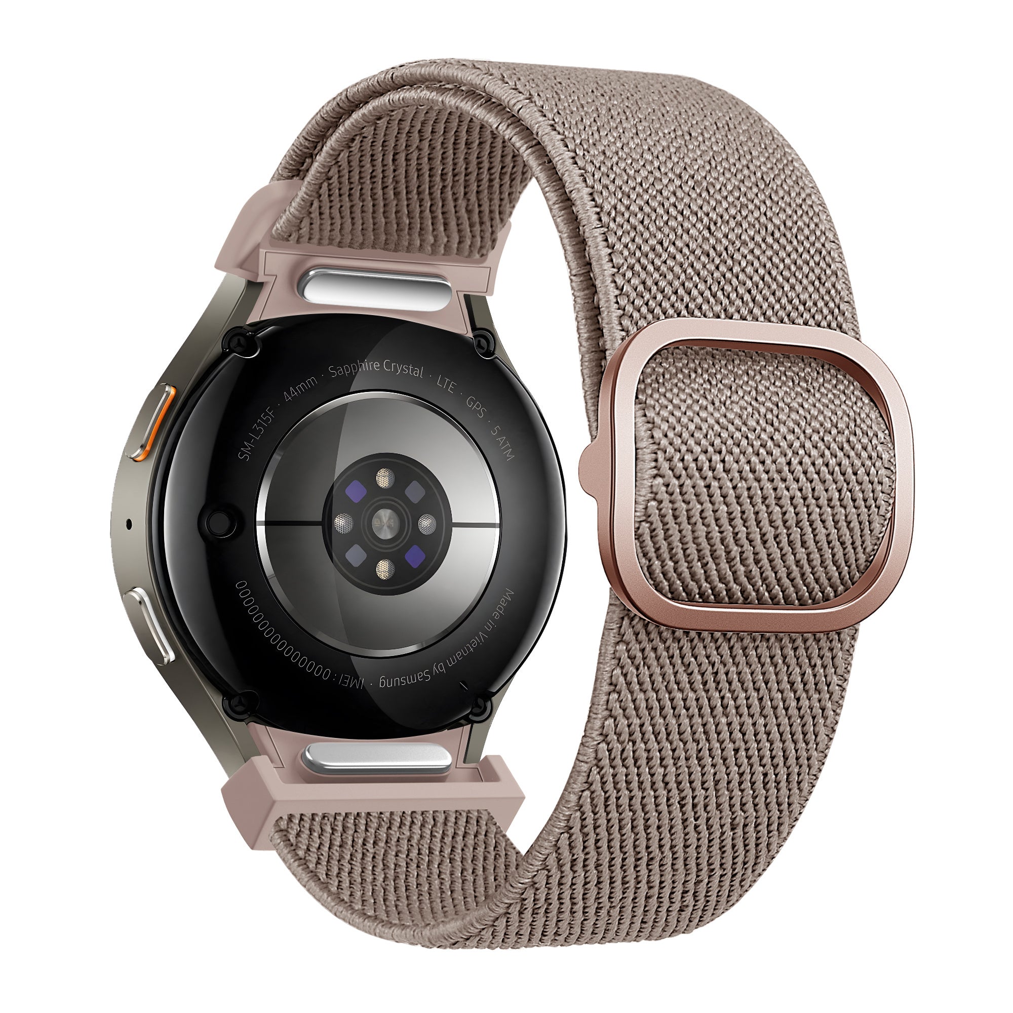 Bandz Samsung Galaxy Watch 4 44mm Elastic Strap 'Easy Fit' (Milk Tea)