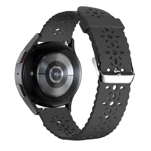 Bandz Actyve Smartwatch 20mm siliconen band met bloemenpatroon (zwart)