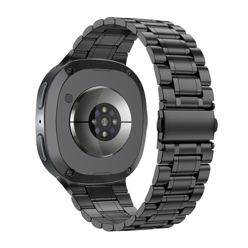 Bandz Samsung Galaxy Watch 8 Classic stalen band 'Deluxe' (zwart)
