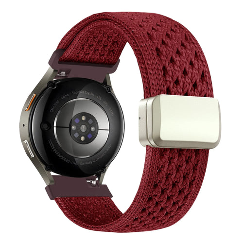 Bandz Fossil Gen 5e - 42mm vintage nylon band (wijnrood)