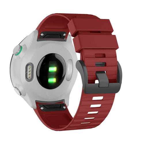 Bandz Garmin Approach S70 - 47mm siliconen band met gesp (rood)