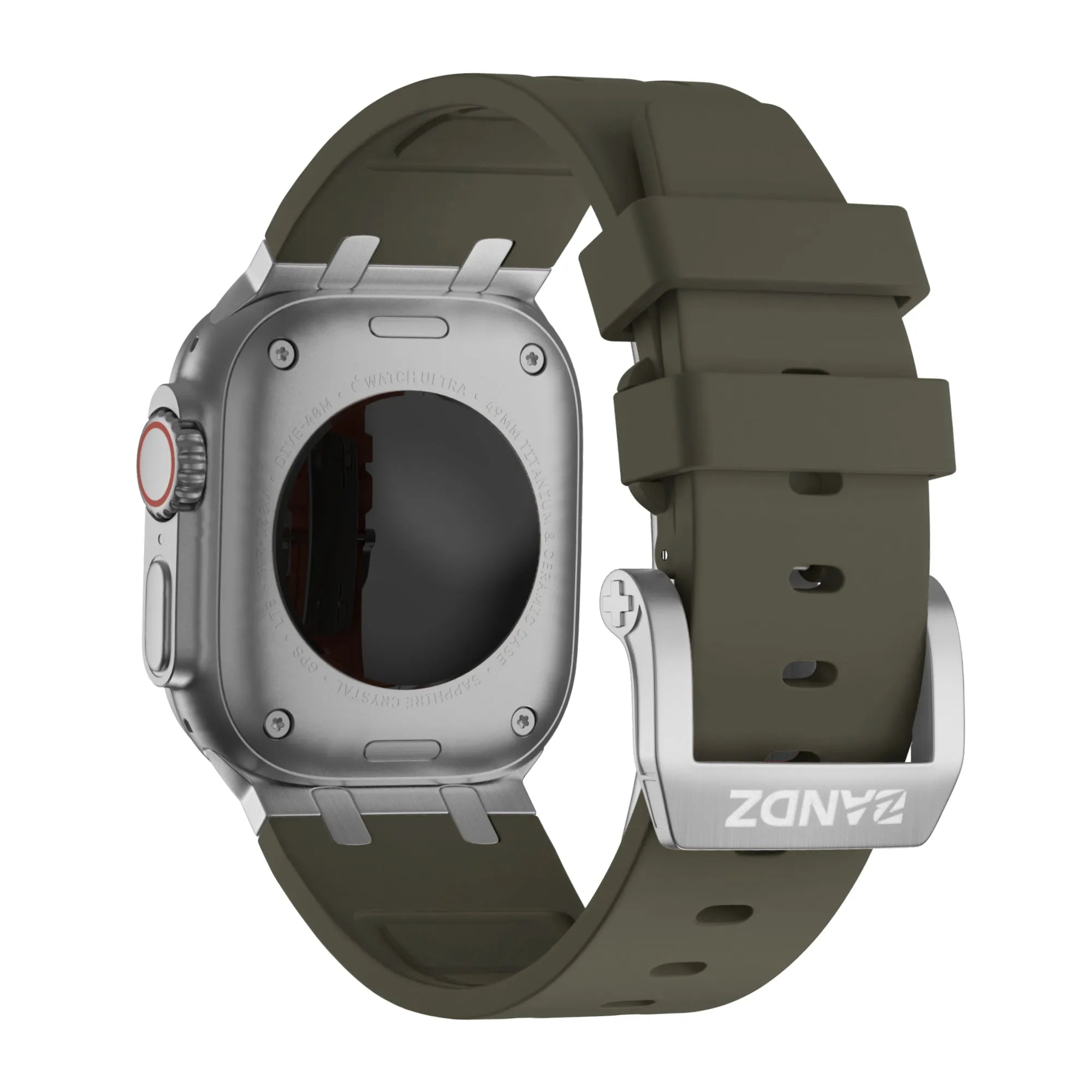 Bandz Apple Watch Silicone Strap 'Luxe Liquid' (Brown With Silver)
