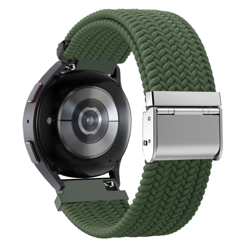 Bandz Garmin Forerunner 255 gevlochten nylon band (olijfgroen)