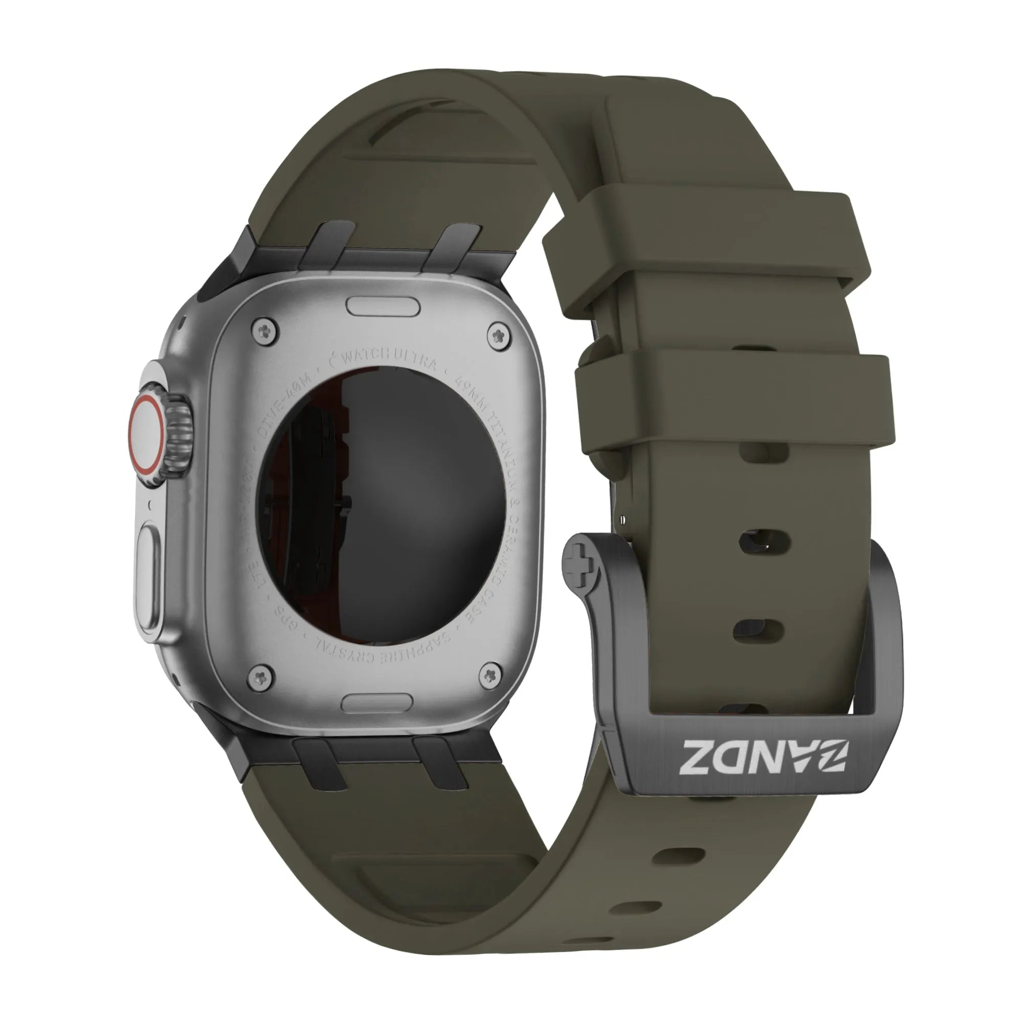 Bandz Apple Watch siliconen band 'Luxe Liquid' (bruin met zwart)
