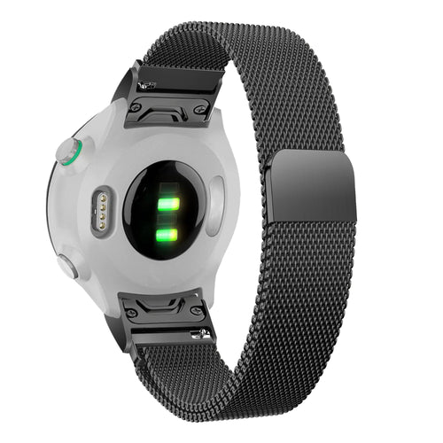 Bandz Garmin Approach S70 - 42mm Milanese loop band (zwart)