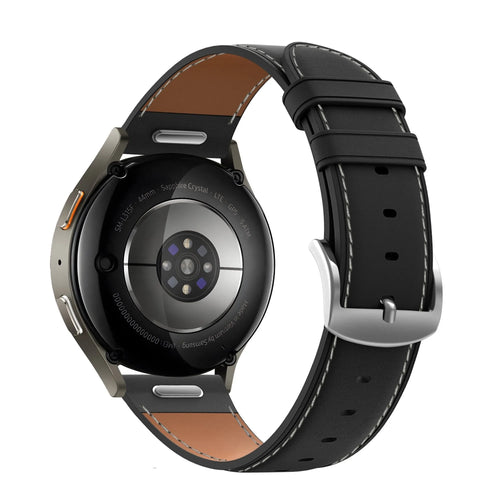 Bandz Amazfit Active 2 Leather Strap 'Easy Fit' (Black)