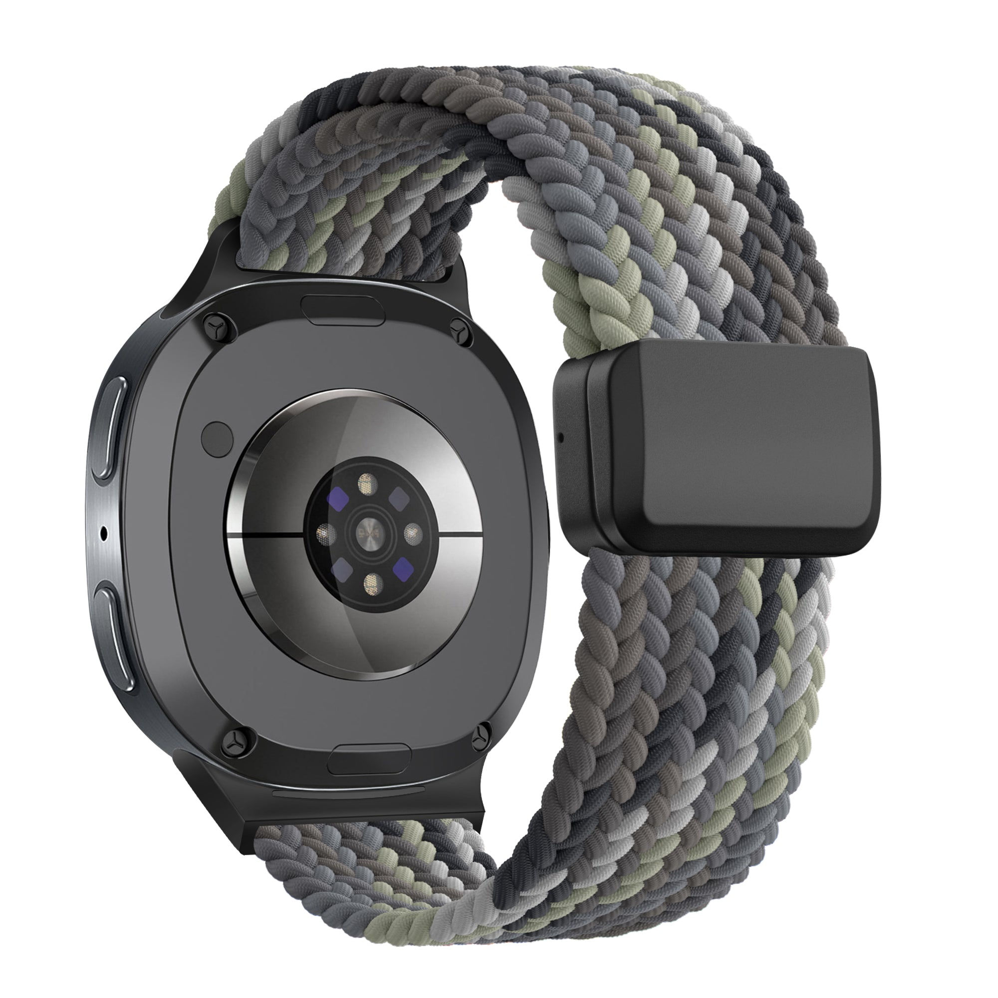 Bandz Samsung Galaxy Watch 8 - 44mm magnetisch geweven bandje (mandala zwart)