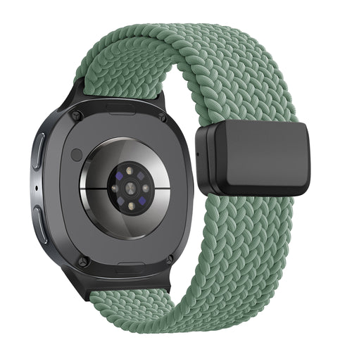Bandz Samsung Galaxy Watch 8 - 44mm magnetisch geweven bandje (dennengroen)