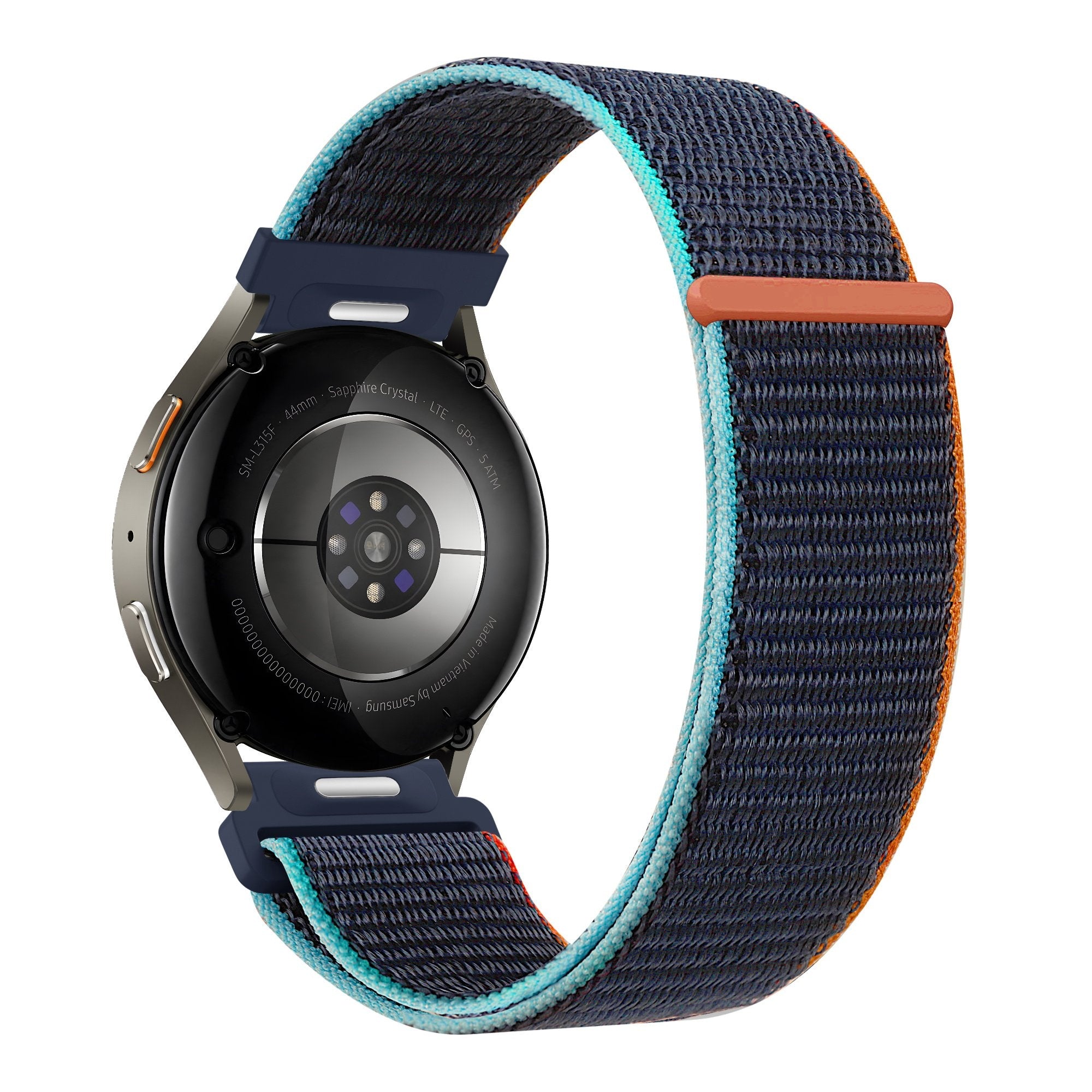 Bandz Huawei Watch GT 5 - 46mm nylon band 'Easy fit' (donkerblauw mix)