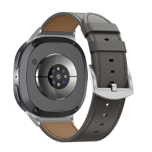 Bandz Samsung Galaxy Watch 8 Classic lederen band 'Classic' (donkergrijs)