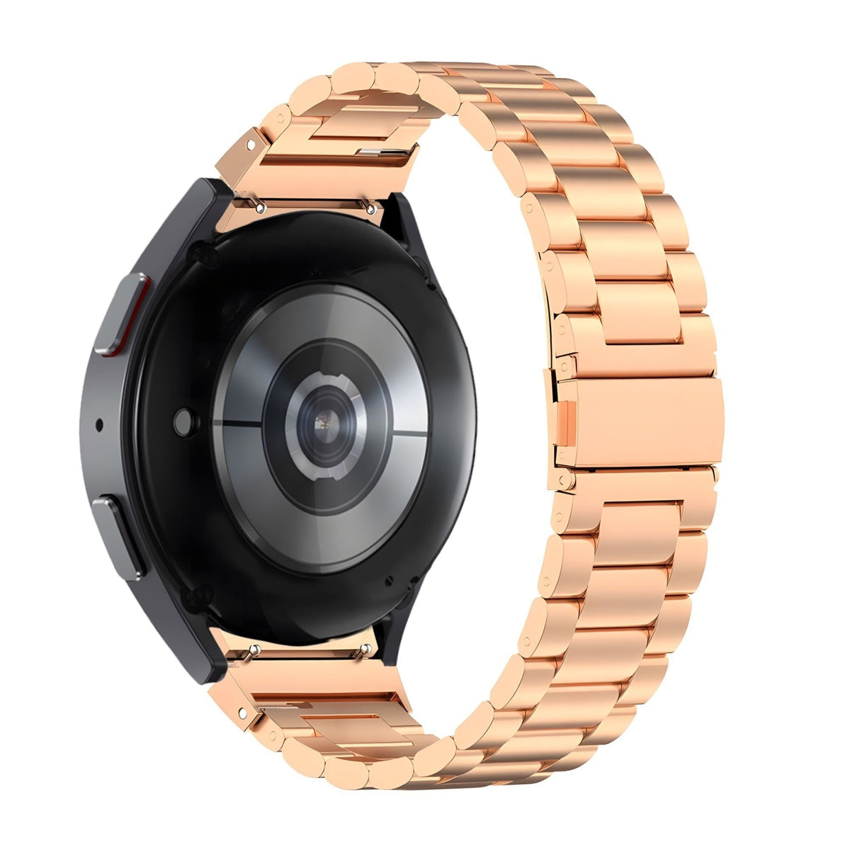 Steel Strap 'Classic', rose gold, on a watch, 3/4 rear view