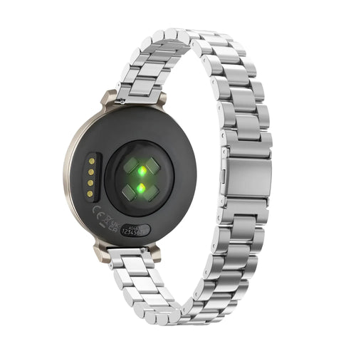 Steel Strap 'Classic', silver, on a watch, 3/4 rear view