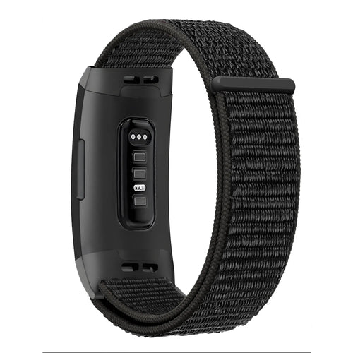 Nylon Strap 'Classic', black, on a watch, 3/4 rear view