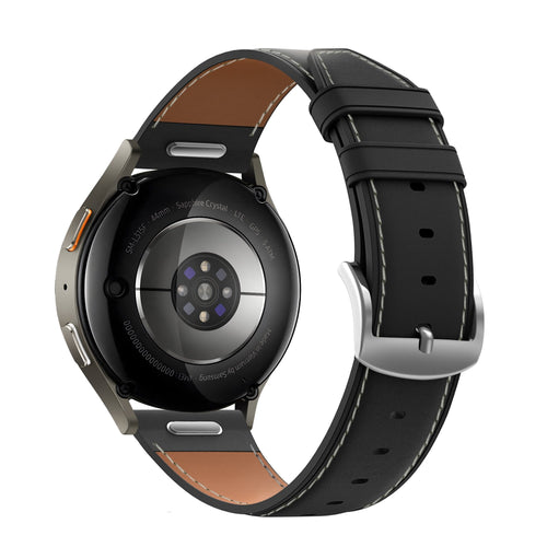 Bandz Huawei Watch GT 4 - 46mm Leather Strap 'Easy Fit' (Black)