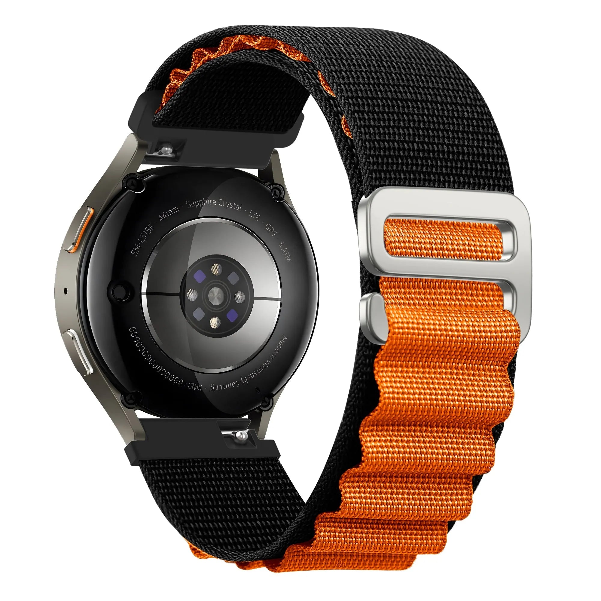 Bandz Amazfit Active 2 Alpine Nylon Strap (Black/Orange)
