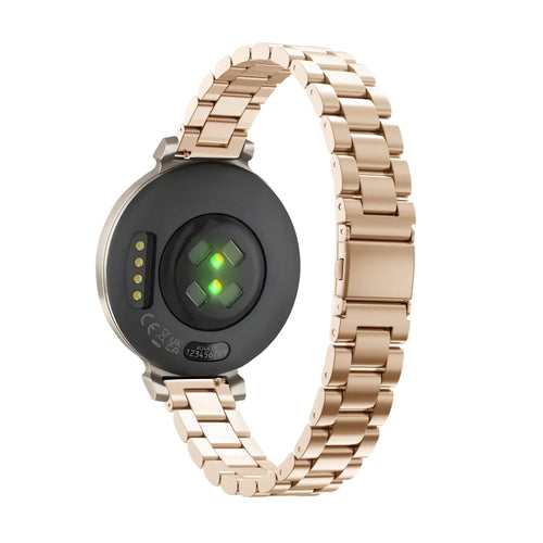 Steel Strap 'Classic', rose gold, on a watch, 3/4 rear view