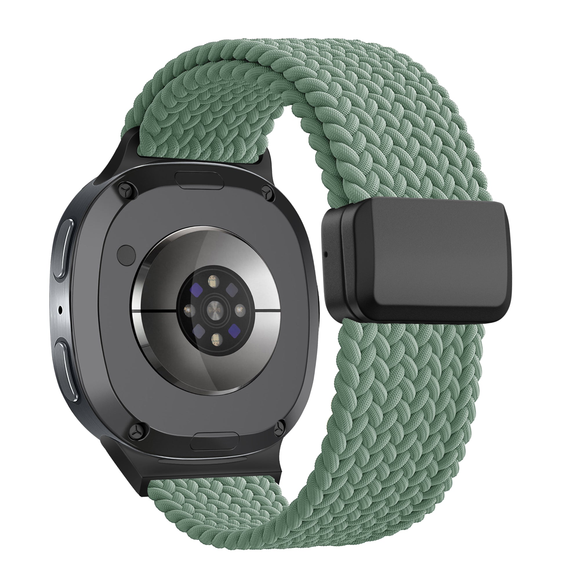 Bandz Samsung Galaxy Watch 9 - 44mm magnetisch geweven bandje (dennengroen)