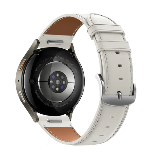 Bandz OnePlus Watch 3 - 43mm lederen band 'Easy fit' (wit)