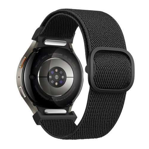 Bandz Samsung Galaxy Watch 4 Classic 46mm elastische band 'Easy fit' (zwart)