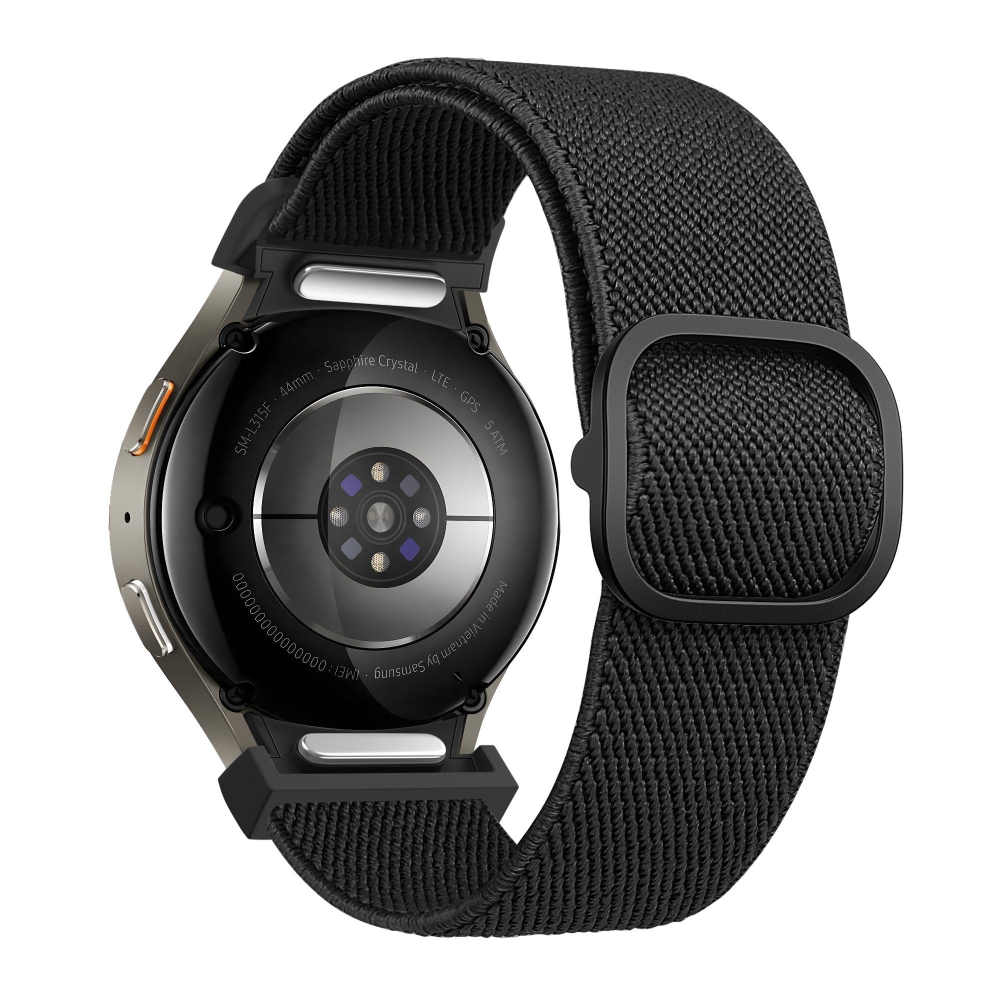 Bandz Samsung Galaxy Watch 4 Classic 46mm elastische band 'Easy fit' (zwart)