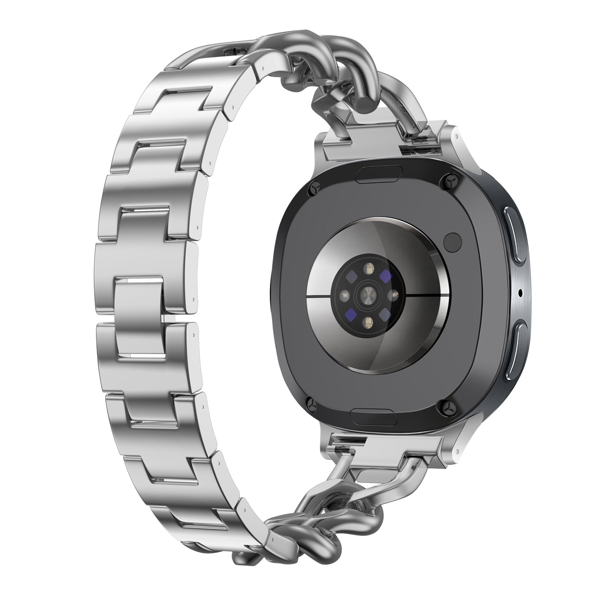Samsung Galaxy Watch 8 - 44mm steel chain band (zilver)