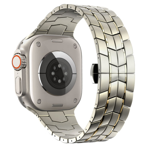 Titanium Strap 'Supreme', on a watch, 3/4 rear view