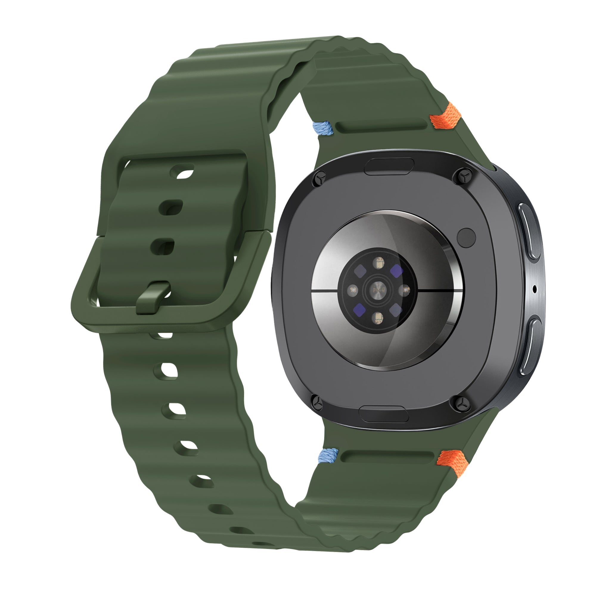  Samsung Galaxy Watch 8 - 44mm wave siliconen bandje (legergroen)