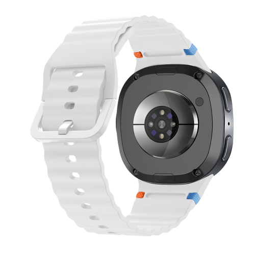 Samsung Galaxy Watch 8 - 40mm Wave Silicone Strap (White)