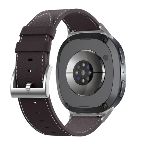 Samsung Galaxy Watch 8 Classic leren grain band (koffiebruin)
