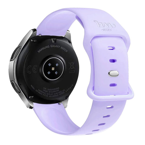 Silicone Strap, lilac, on a watch, 3/4 rear view