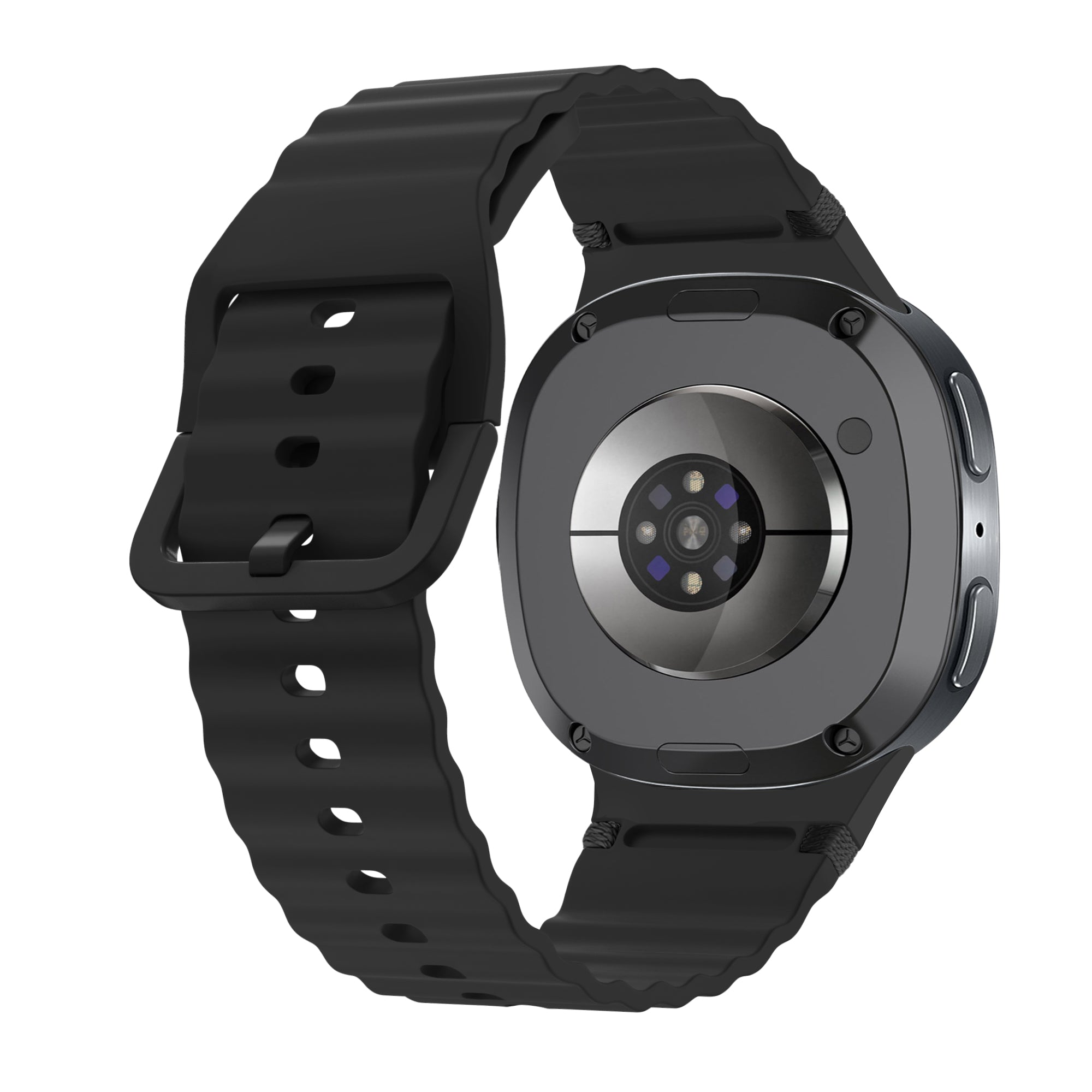  Samsung Galaxy Watch 8 Classic wave siliconen bandje (zwart)