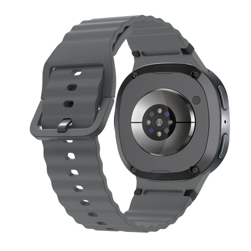 Samsung Galaxy Watch 8 Classic wave siliconen bandje (donkergrijs)