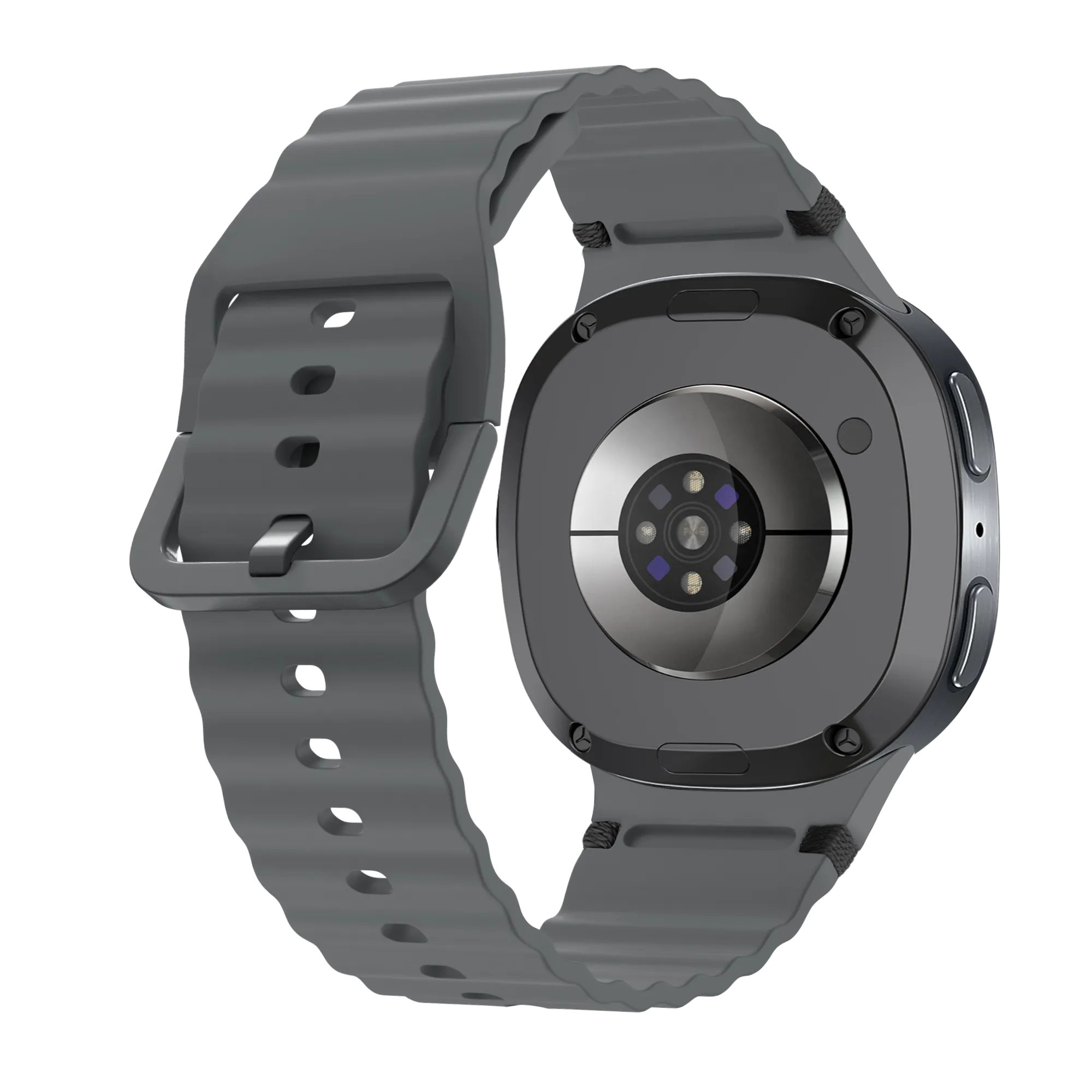 Samsung Galaxy Watch 8 Classic wave siliconen bandje (donkergrijs)