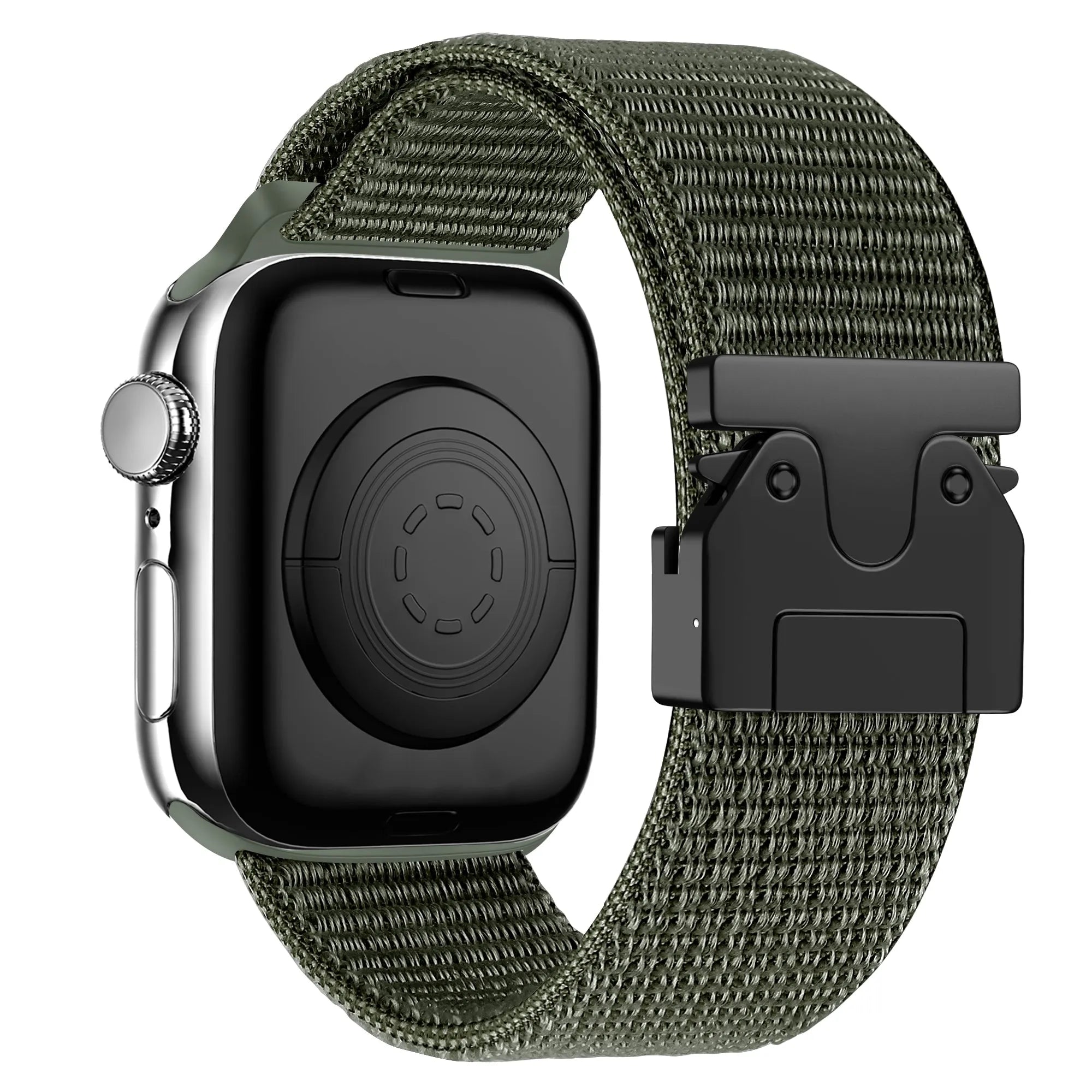 Bandz Apple Watch nylon band 'Classic' met P-buckle (legergroen)