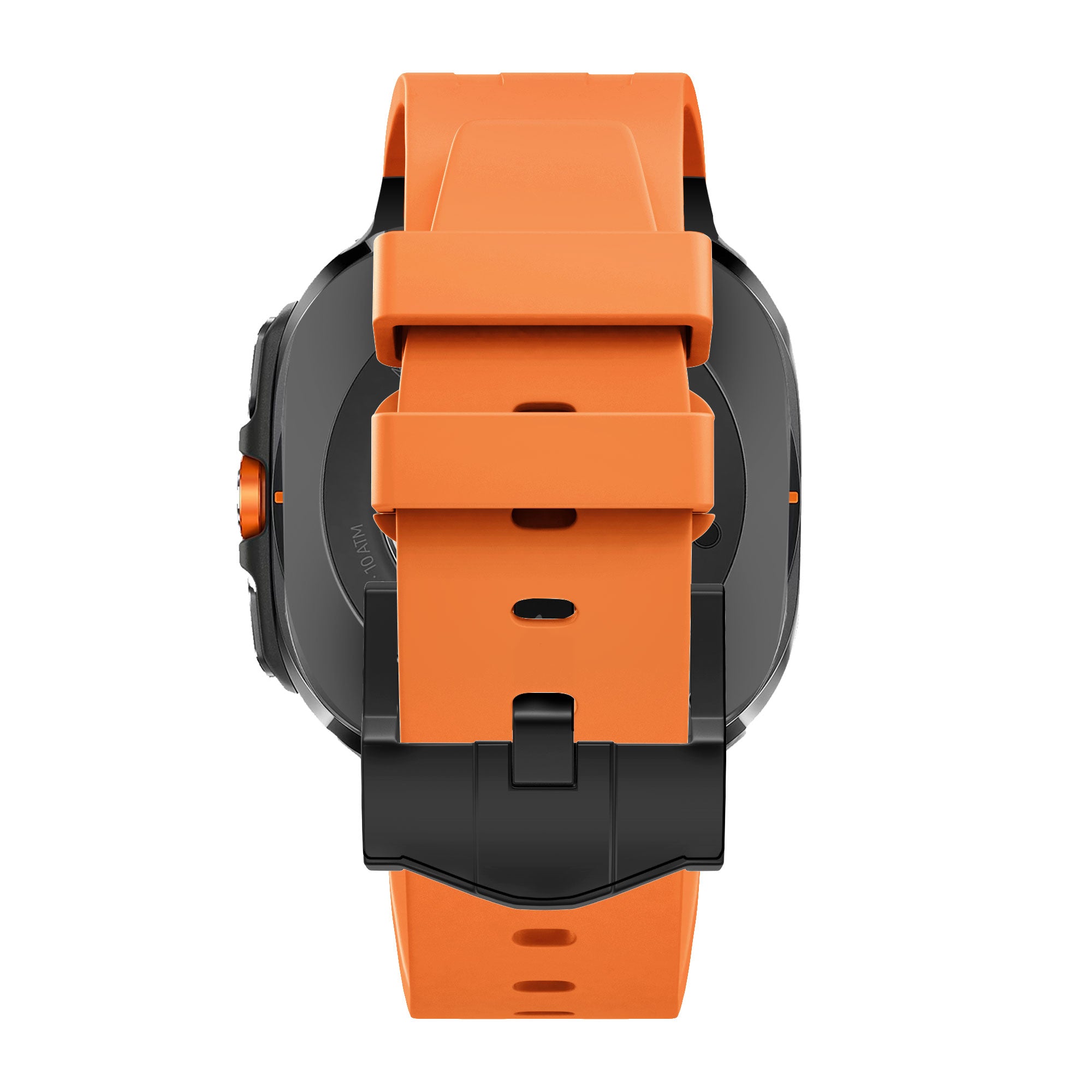 Bandz Samsung Galaxy Watch Ultra siliconen band 'Luxe Liquid' (oranje met zwart)