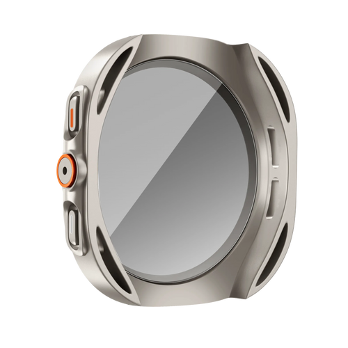 Bandz Samsung Galaxy Watch 7 - 44mm square PC hoesje met glas (titanium)