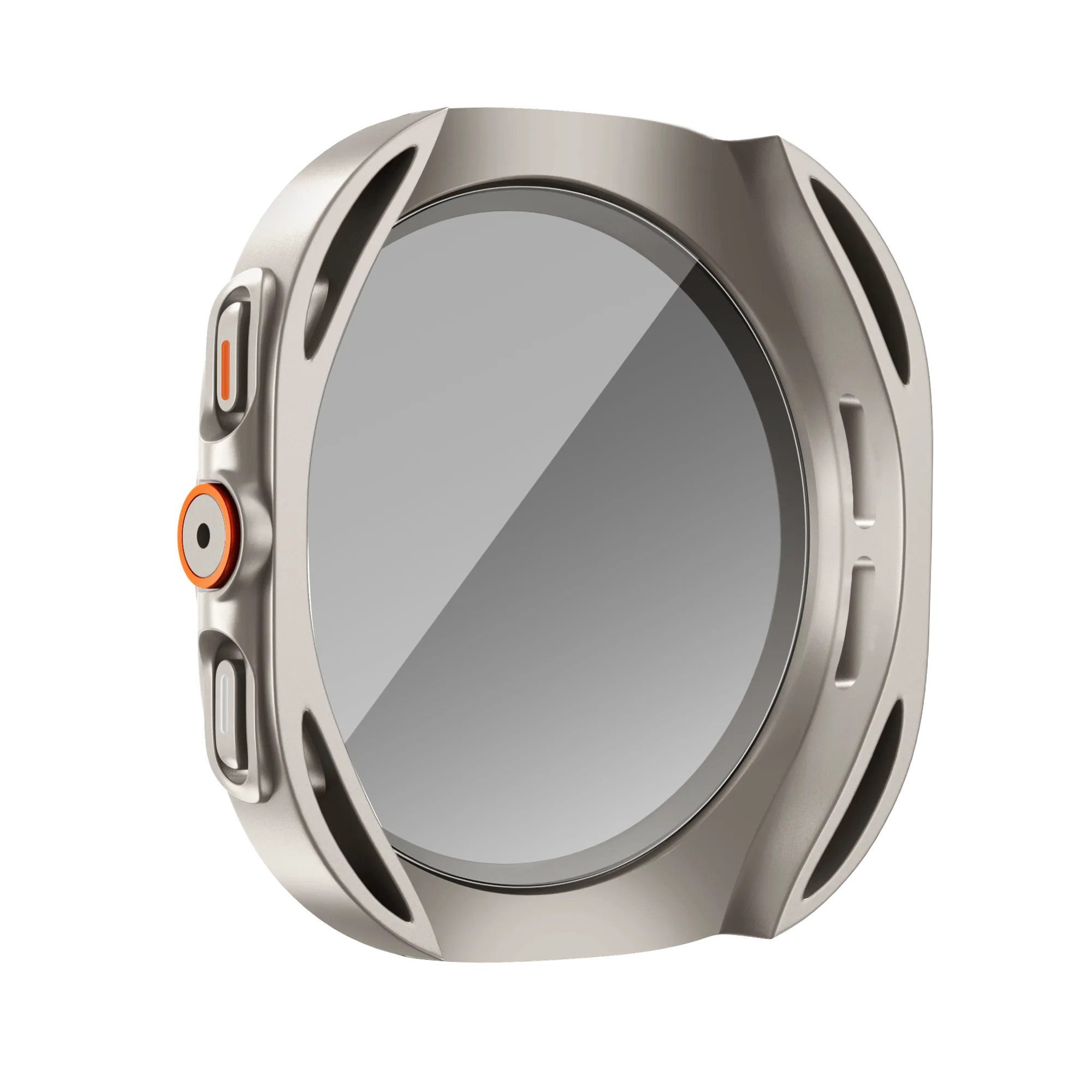 Bandz Samsung Galaxy Watch 7 - 44mm square PC hoesje met glas (titanium)
