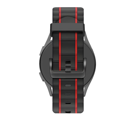 Bandz Huawei Watch GT 6 - 46mm sport band gestreept (zwart/rood)