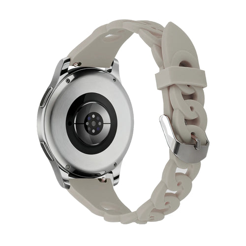 Bandz Huawei Watch GT 3 42mm siliconen band 'Chains' (lichtgrijs)
