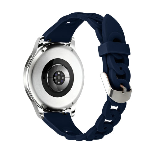 Bandz Huawei Watch GT 2 - 42mm siliconen band 'Chains' (donkerblauw)