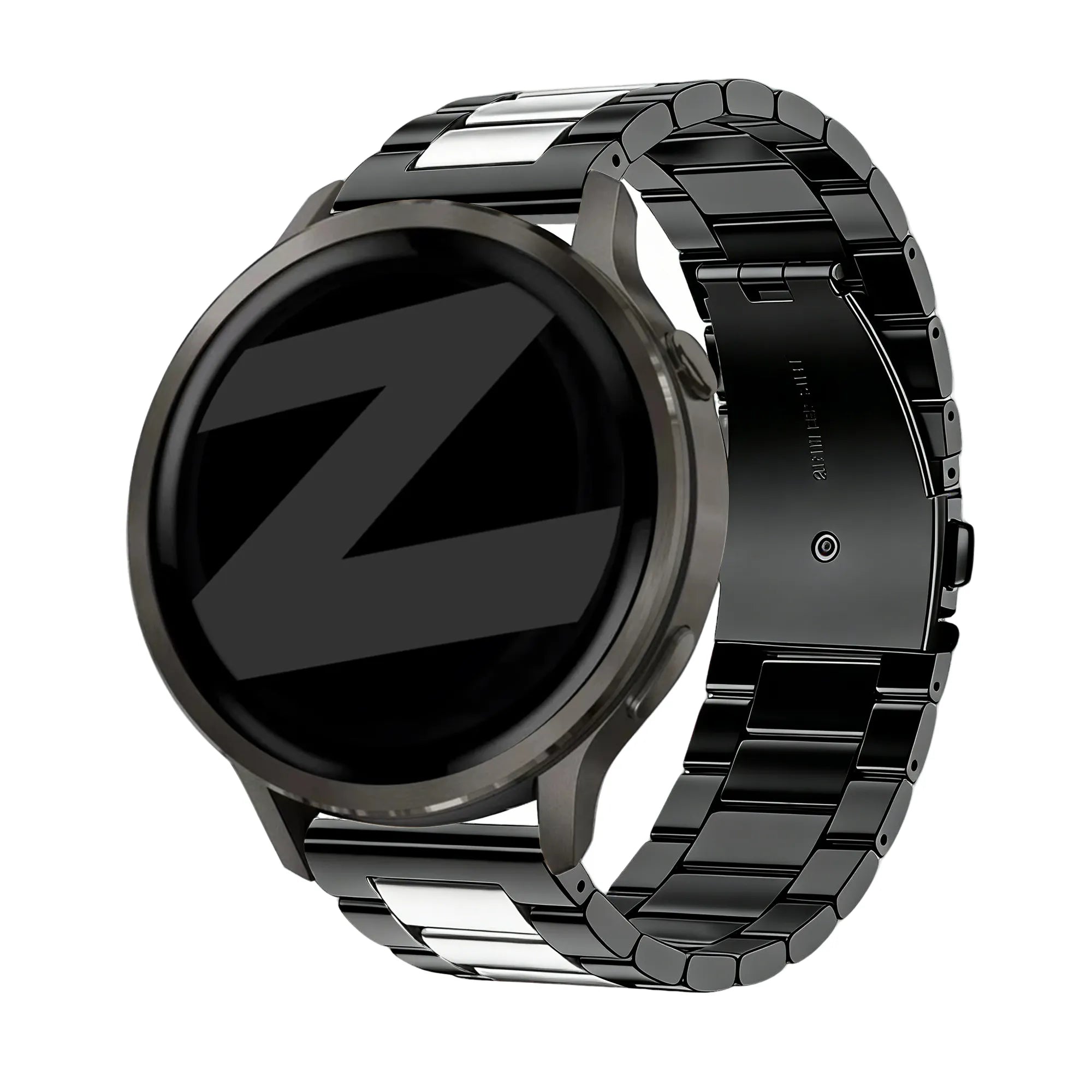 Bandz Garmin Vivoactive 4 stalen band 'Classic' (zwart/zilver)