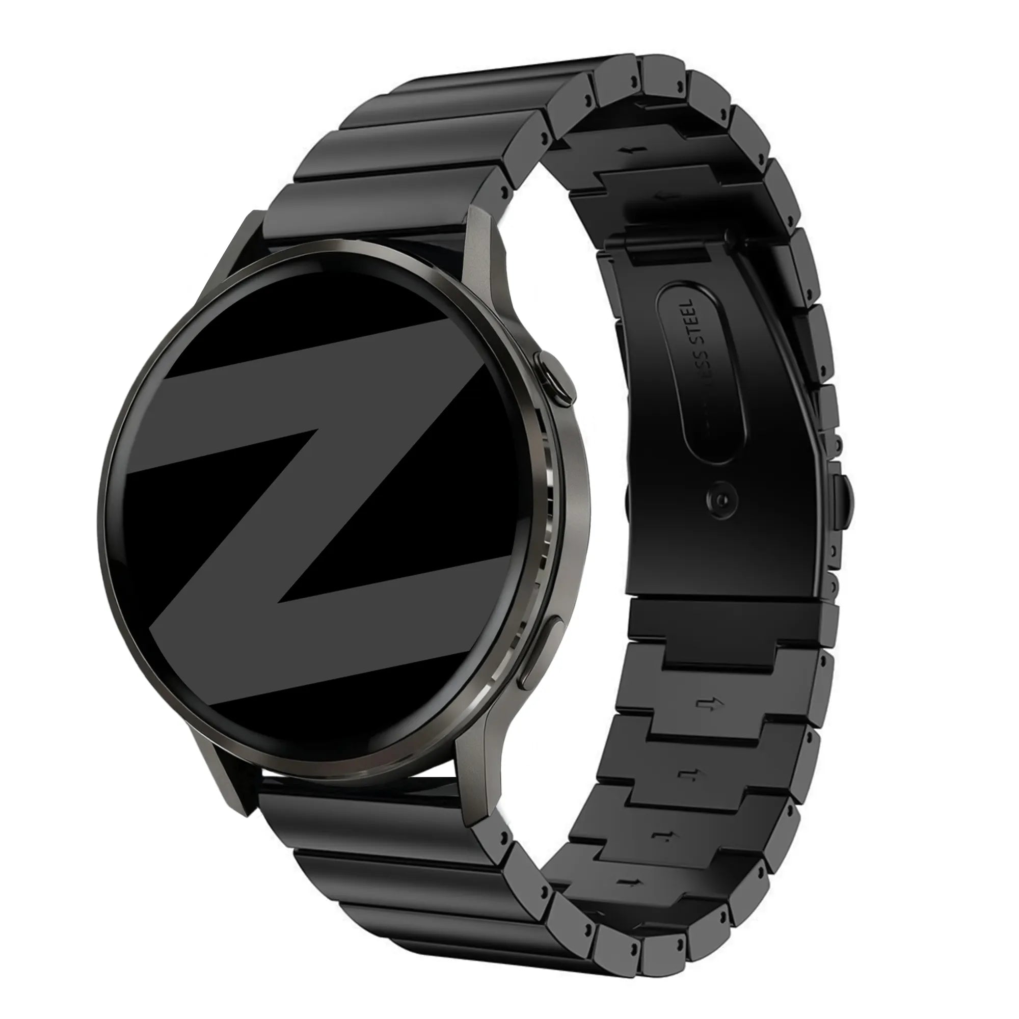 Bandz Garmin Venu 2 stalen band 'One Bead' (zwart)