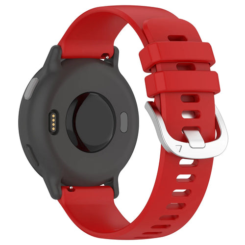 Silicone Classic Strap, red, on a watch, 3/4 rear view