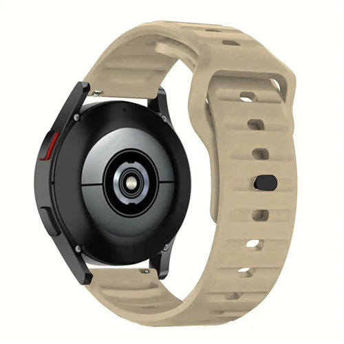 Outdoor Silicone Strap, beige, on a watch, 3/4 rear view