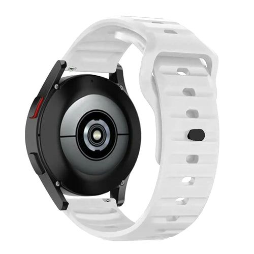 Outdoor Silicone Strap, white, on a watch, 3/4 rear view