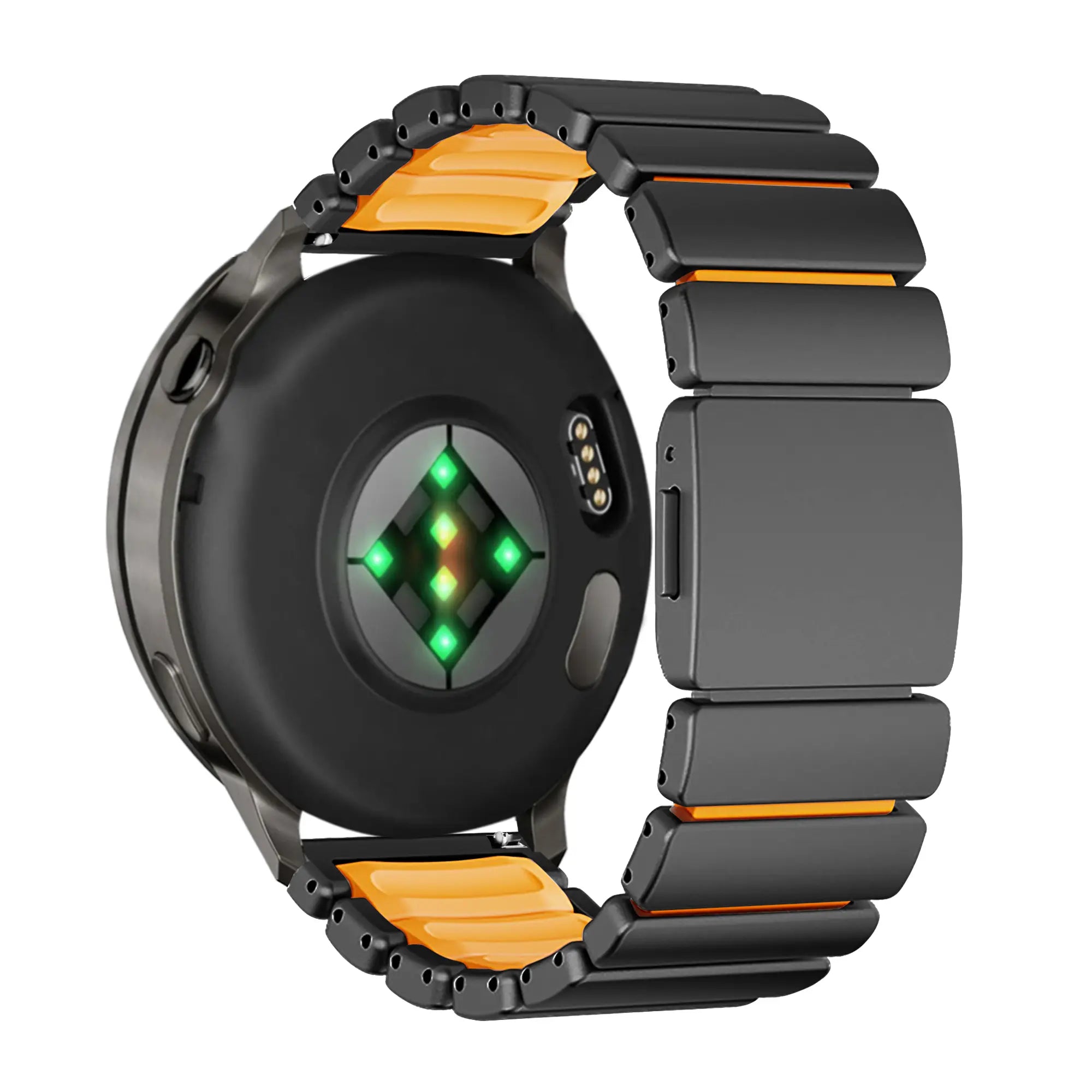 Bandz Garmin D2 Air X15 titanium band 'Hybrid' (zwart/oranje)