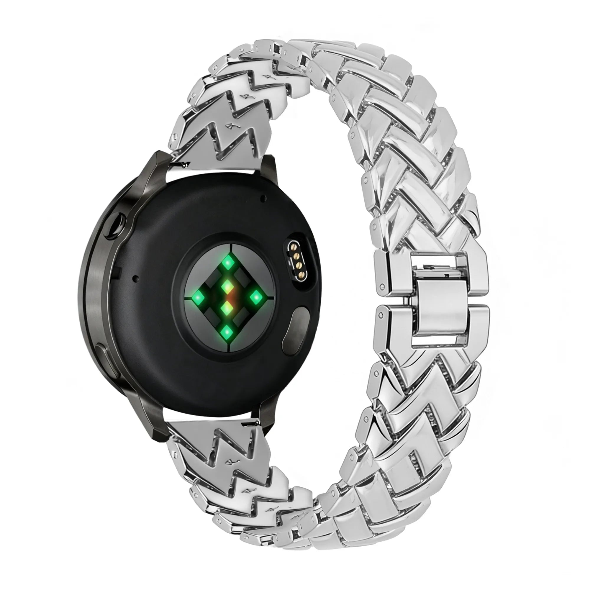 Bandz Garmin Forerunner 265s metalen band 'V-type' (zilver)