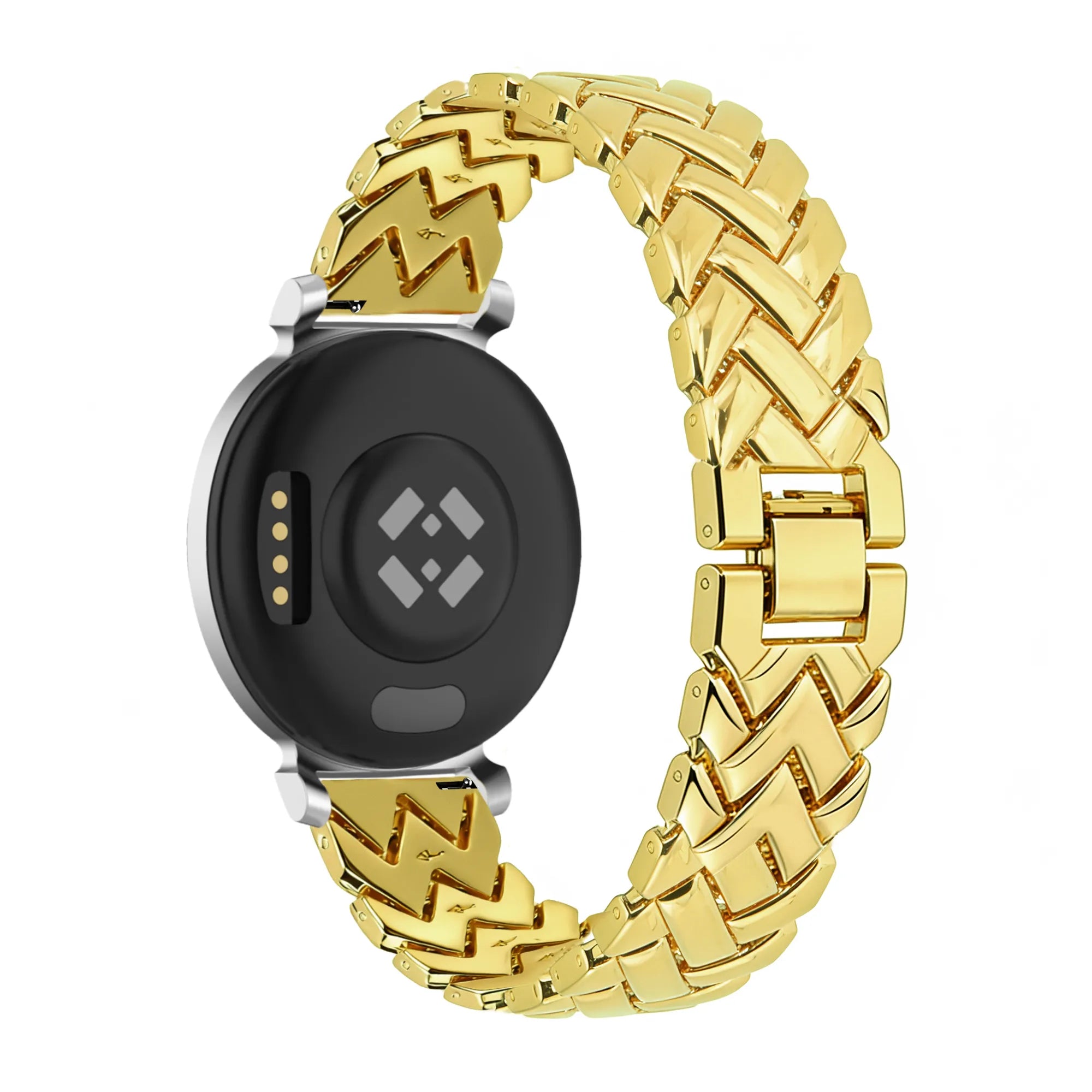 Bandz Pebble Round 2 - 14mm metalen band 'V-type' (goud)