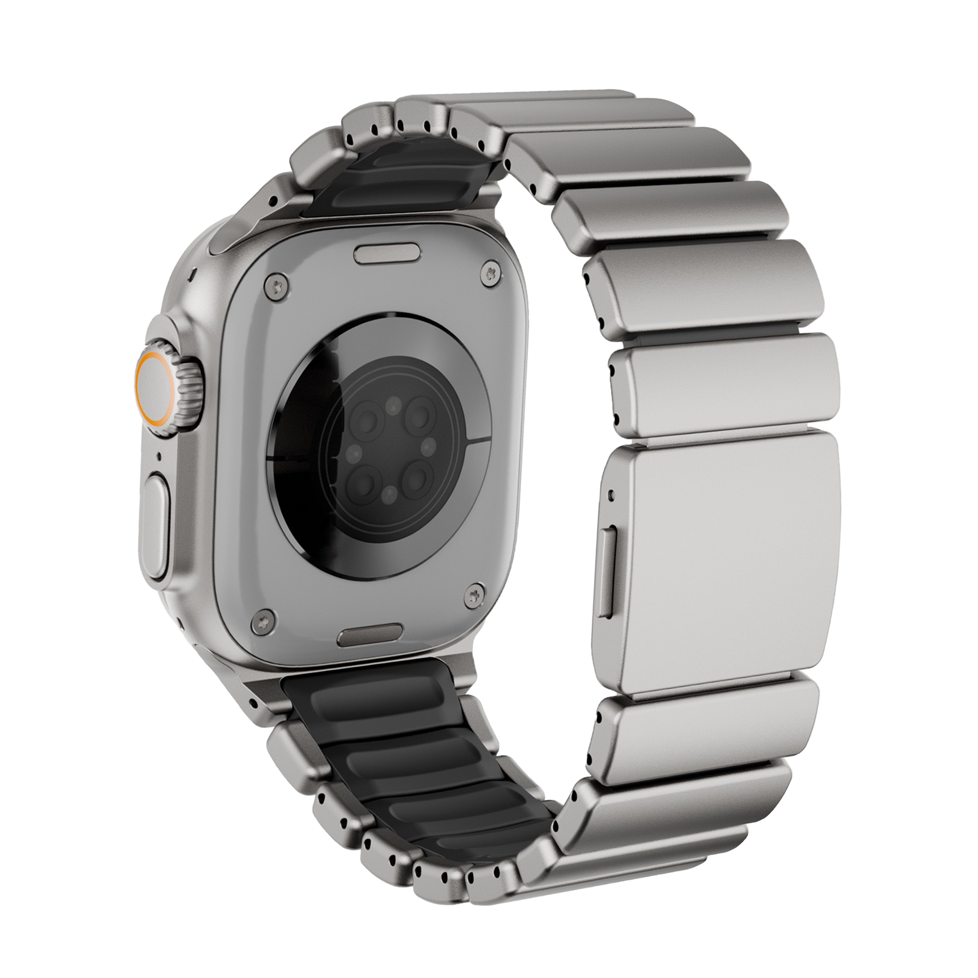 Bandz Apple Watch Ultra titanium band 'Hybrid' (zilver)