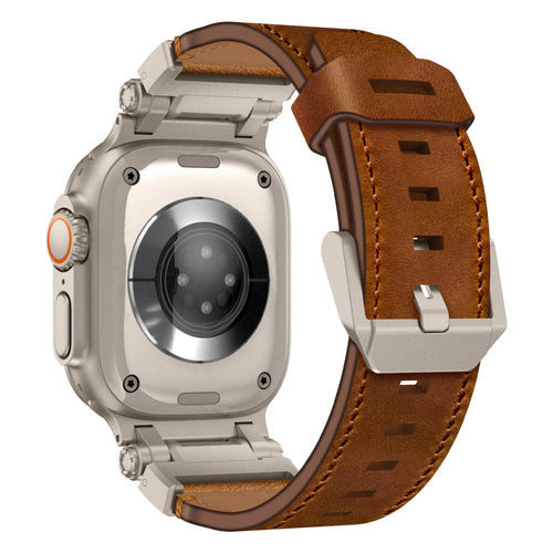Bandz Apple Watch lederen band 'Explorer' (bruin)